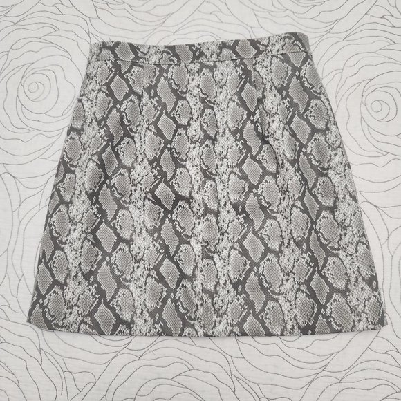 [4] Gray Snake Skin Imitation Leather Mini Skirt - Picture 3 of 7